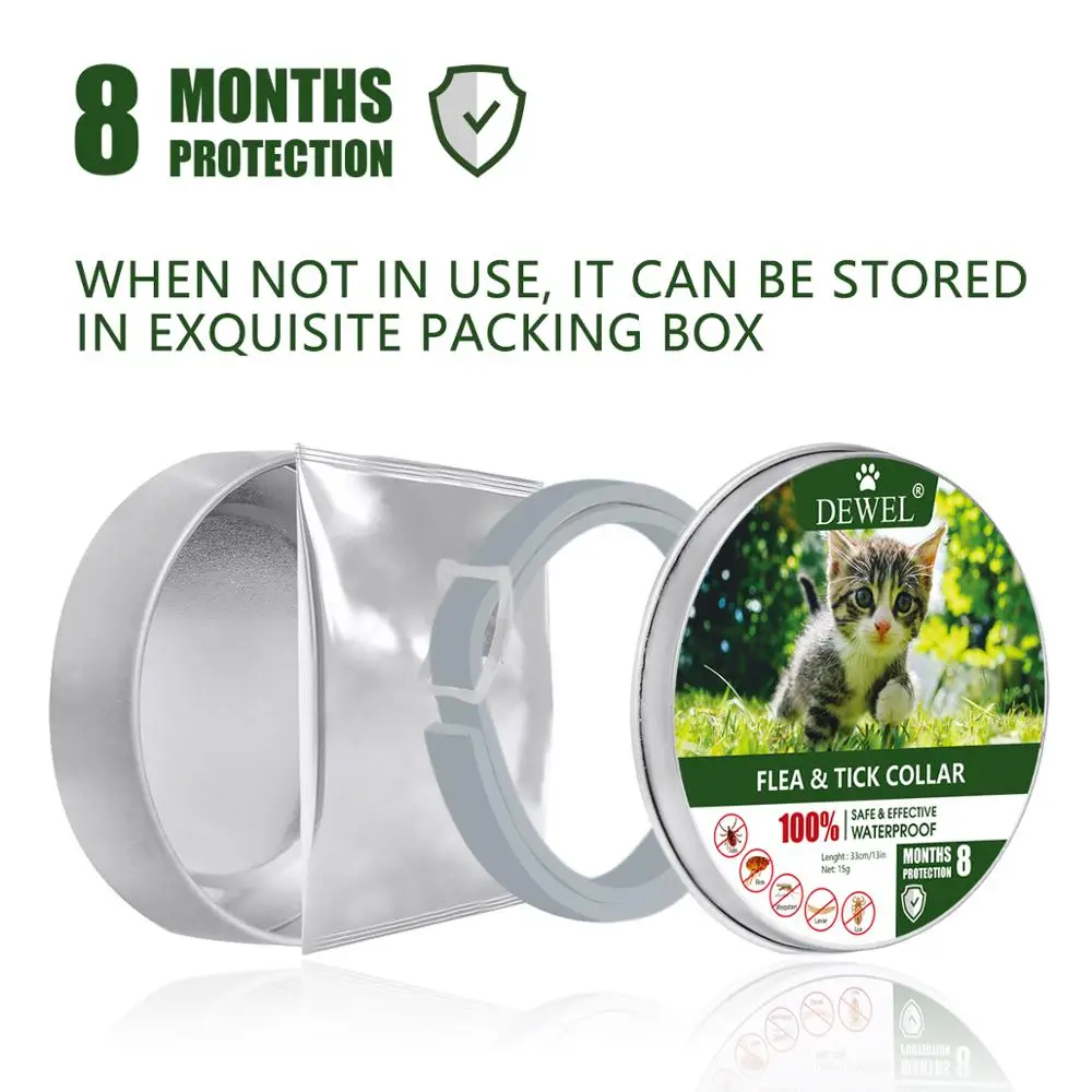 Dewel Cat Collar Anti Flea Ticks Mosquitoes Outdoor Protective Adjustable PET Collar 8 Months Long-term Protection
Dewel Cat Collar Anti Flea Ticks Mosquitoes Outdoor Protective Adjustable PET Collar 8 Months Long-term Protection