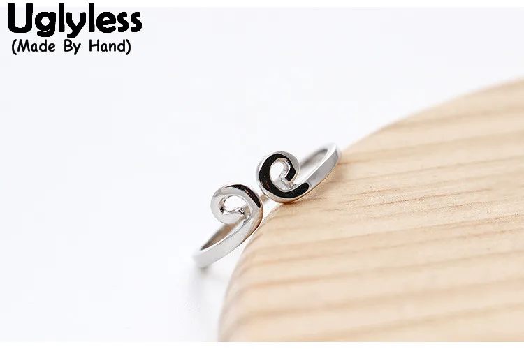 Uglyless Real S 925 Sterling Silver Handmade Curved Opening Finger Rings for Women Glossy Ring Simple Ethnic Fine Jewelry Bijoux
Uglyless Real S 925 Sterling Silver Handmade Curved Opening Finger Rings for Women Glossy Ring Simple Ethnic Fine Jewelry Bijoux