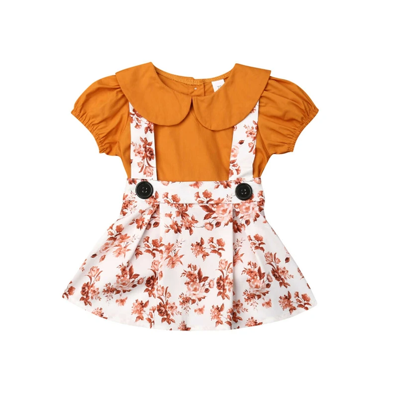 Фото Одежда для новорожденных девочек футболки с воротником Питер Пэн топы юбка-пачка