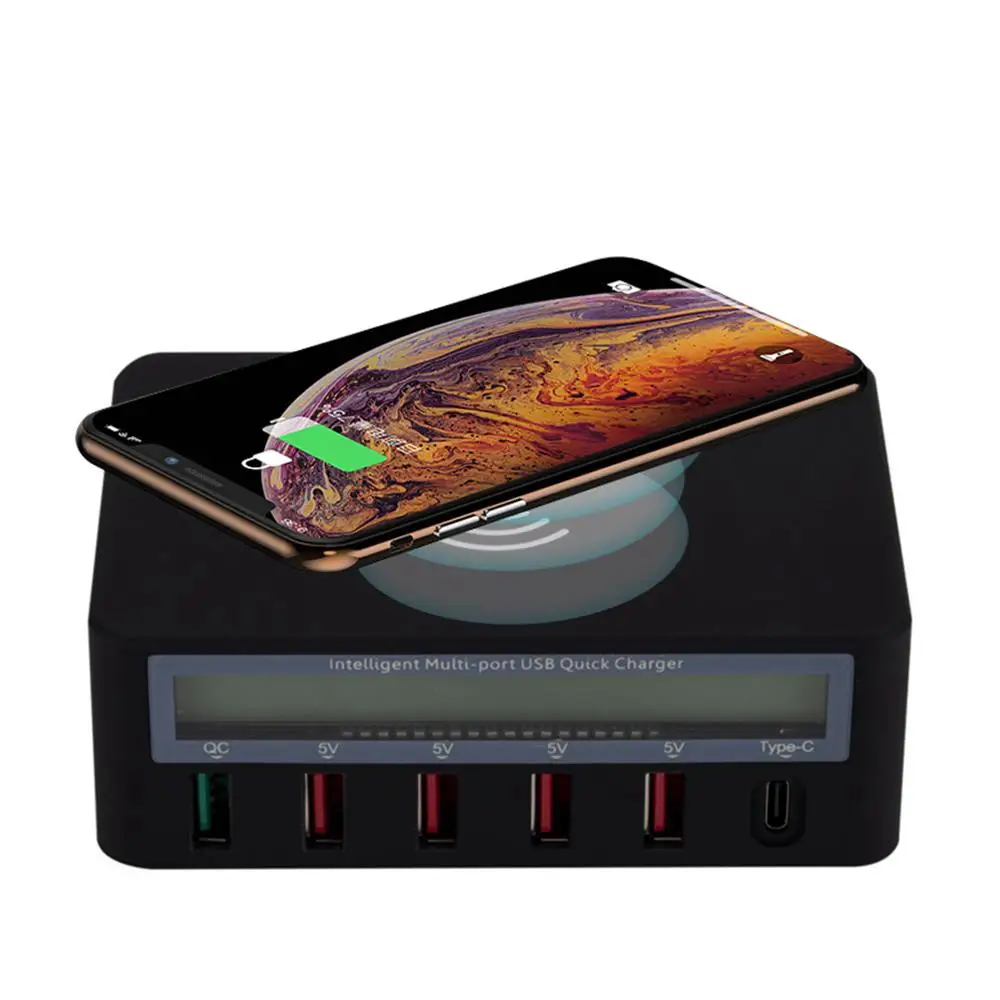 Multi USB Qi Wireless Charger For Iphone X XS MAX LCD Display 10W Quick Charge 3.0 Fast Wirless Charging
Multi USB Qi Wireless Charger For Iphone X XS MAX LCD Display 10W Quick Charge 3.0 Fast Wirless Charging