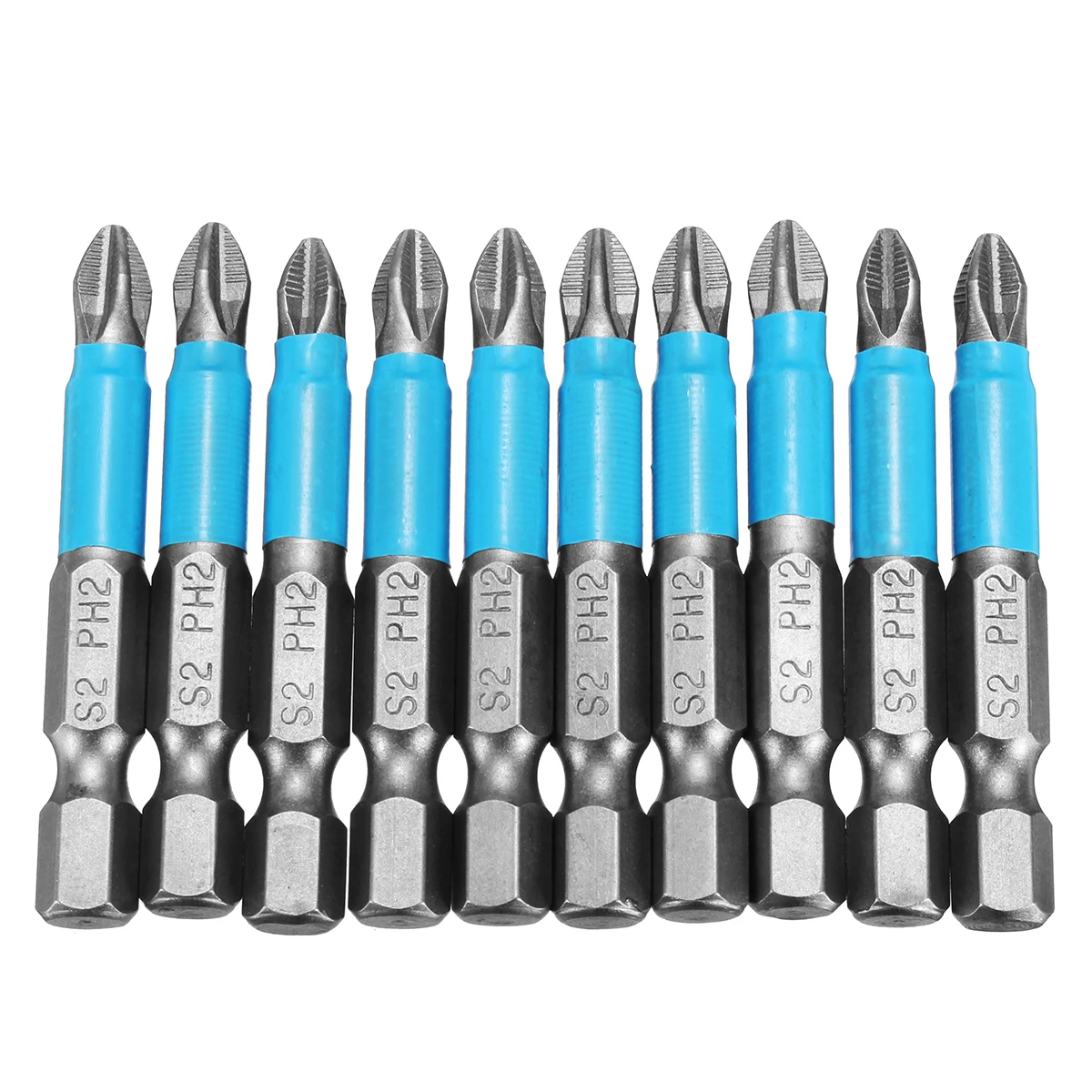 

10Pcs Magnetic 1/4'' Hex Shank Anti-slip PH2 for Phillips Screwdriver Drill Bits Set High Snap Hardness Durable S2 Single Head