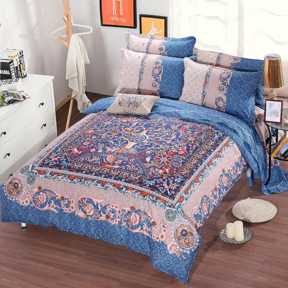 Hot European Bohemian Style Printed bedding Set Coverlets Cotton Bed Duvet Cover Adults Bedroom Decor Full Queen size Woven Blue
Hot European Bohemian Style Printed bedding Set Coverlets Cotton Bed Duvet Cover Adults Bedroom Decor Full Queen size Woven Blue