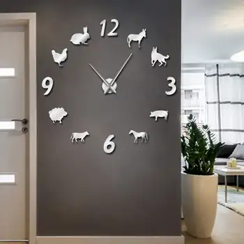 Forest Farm Animal Wall Clock Quartz Watch Modern Design Pig Sheep Frameless Giant Acrylic reloj de Pared 3d Mirror Farmer Gift
Forest Farm Animal Wall Clock Quartz Watch Modern Design Pig Sheep Frameless Giant Acrylic reloj de Pared 3d Mirror Farmer Gift