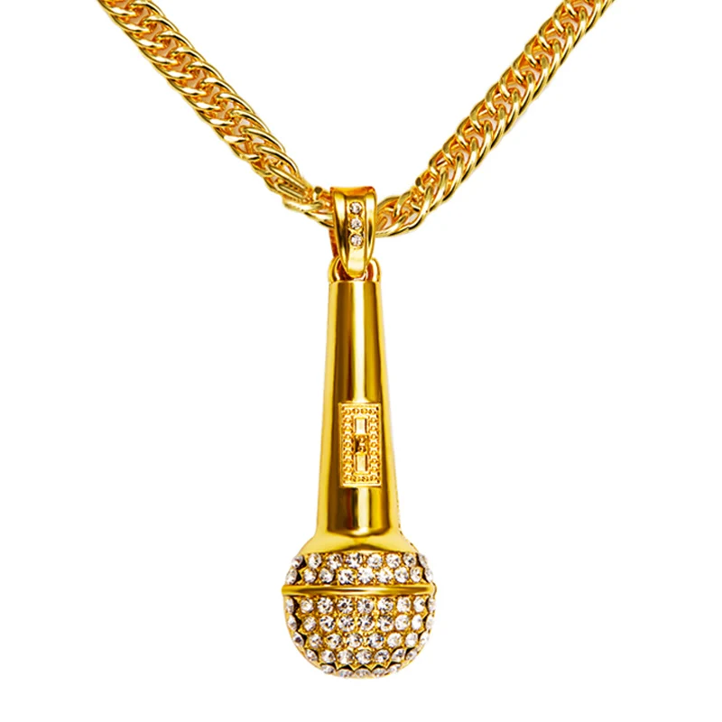 Big Men Necklace Music Microphone Pendant Hip Hop Jewelry Gold Silver Color Rock Hiphop Chain DJ Rap Necklaces Mens Jewellery
Big Men Necklace Music Microphone Pendant Hip Hop Jewelry Gold Silver Color Rock Hiphop Chain DJ Rap Necklaces Mens Jewellery
