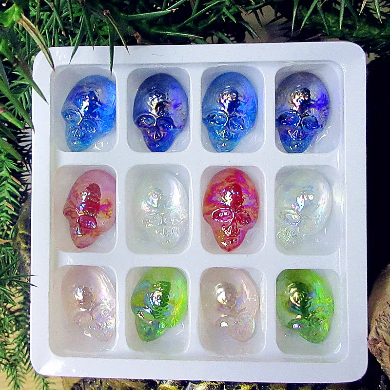 12 PCS NEW hand made glass skull figurines Halloween party candlestick decorative accessories convex flat glass alien statue
12 PCS NEW hand made glass skull figurines Halloween party candlestick decorative accessories convex flat glass alien statue