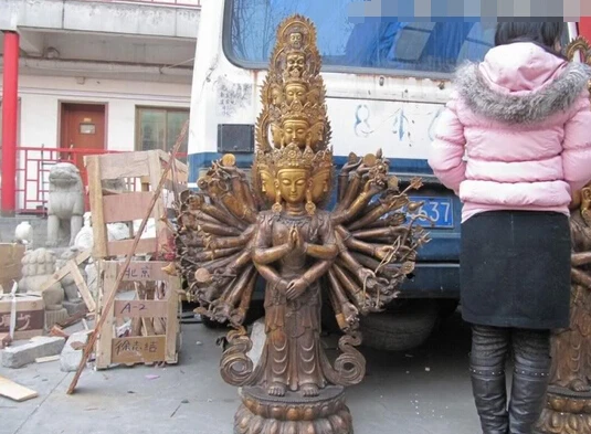 wholesale factory Art Statue Old Bronze Copper Eleven-faced Avalokitesvara Kwan-Yin GuanYin Buddha 
wholesale factory Art Statue Old Bronze Copper Eleven-faced Avalokitesvara Kwan-Yin GuanYin Buddha