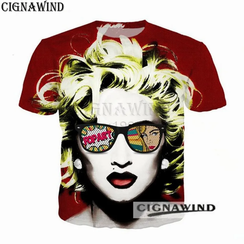 New Fashion t shirts Men/Women 3d Print singer Madonna t-shirt Short sleeve Harajuku Style tshirt streetwear unisex tops
New Fashion t shirts Men/Women 3d Print singer Madonna t-shirt Short sleeve Harajuku Style tshirt streetwear unisex tops