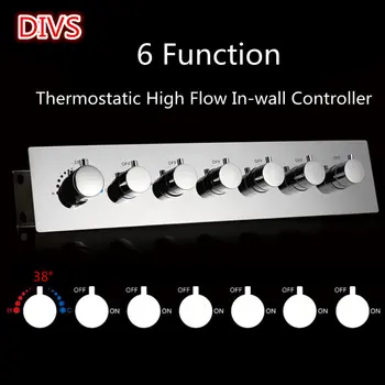 New High Flow In-wall Multi-Function Thermostatic Shower Valve 6 Way Sensor faucet Diverter Thermostat Mixer Controller
New High Flow In-wall Multi-Function Thermostatic Shower Valve 6 Way Sensor faucet Diverter Thermostat Mixer Controller