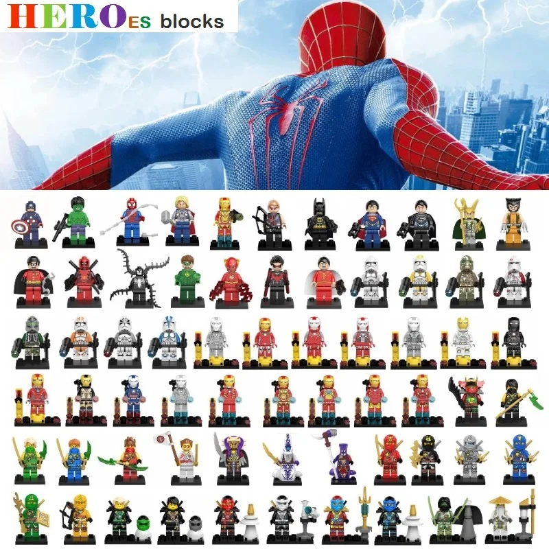 1pc Star Wars Super Heroes Building Blocks Batman Thor Superman Hulk Spider Iron Wonder Ninjaed Legoed Figure Brick Toy kid gift
1pc Star Wars Super Heroes Building Blocks Batman Thor Superman Hulk Spider Iron Wonder Ninjaed Legoed Figure Brick Toy kid gift