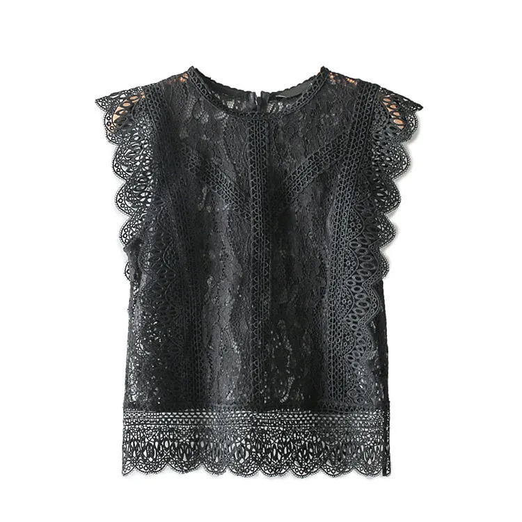 Europe and the United States in the summer the new women's clothing collar sleeveless lace top female 8741/034 8741034
Europe and the United States in the summer the new women's clothing collar sleeveless lace top female 8741/034 8741034