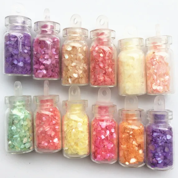 12 x Colorful Sparkly Colors Crushed Shell Powder Charms Nail Decals 3D Nail Art Tip Decoration DIY Manicure Fingernails
12 x Colorful Sparkly Colors Crushed Shell Powder Charms Nail Decals 3D Nail Art Tip Decoration DIY Manicure Fingernails