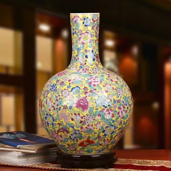 Jingdezhen ceramic Exquisite Enamel Yellow Enamel Yellow Flower Ceiling Ten Large Porcelain Factory Goods ceramic floor vase
Jingdezhen ceramic Exquisite Enamel Yellow Enamel Yellow Flower Ceiling Ten Large Porcelain Factory Goods ceramic floor vase