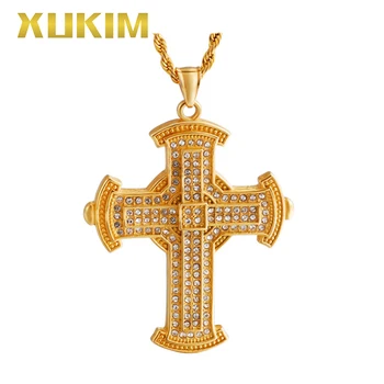 RP150 Xukim Jewelry Good friends Gift Gold Color Hip Hop Iced Out Cross Religion Pendant Necklace
RP150 Xukim Jewelry Good friends Gift Gold Color Hip Hop Iced Out Cross Religion Pendant Necklace