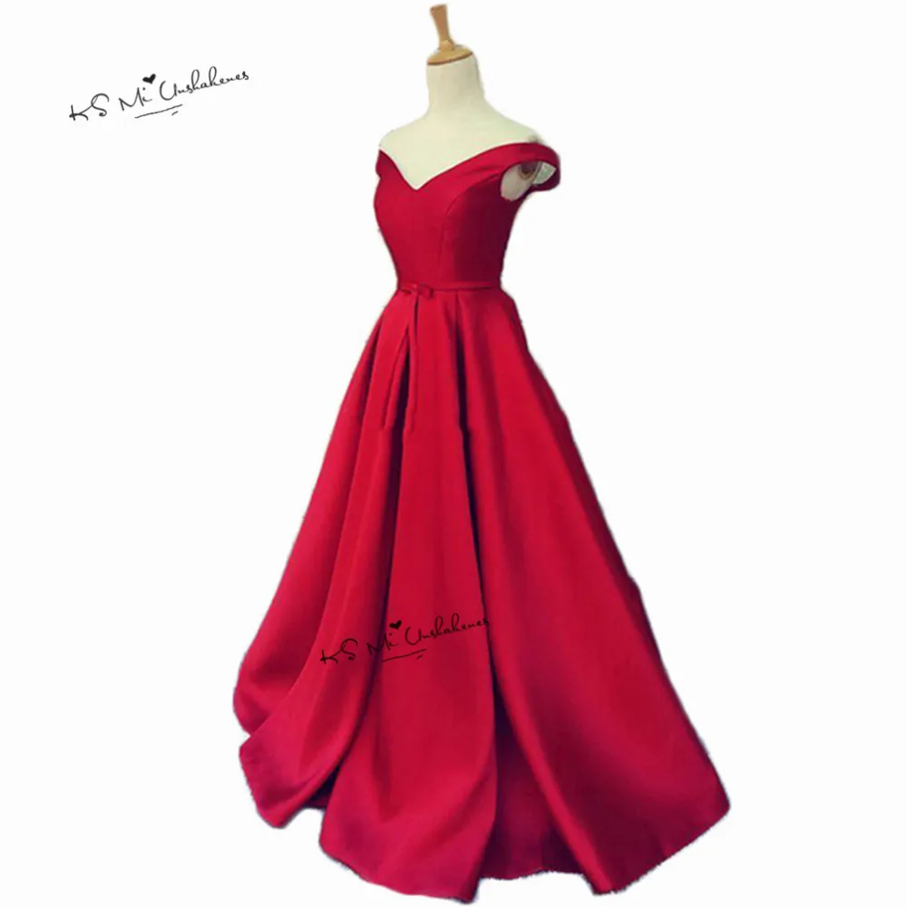 Robe de Soiree Cheap Red Evening Dresses Long Plus Size Prom Party Dress 2019 Formal Women Gowns Bow off Shoulder Satin Abiye
Robe de Soiree Cheap Red Evening Dresses Long Plus Size Prom Party Dress 2019 Formal Women Gowns Bow off Shoulder Satin Abiye