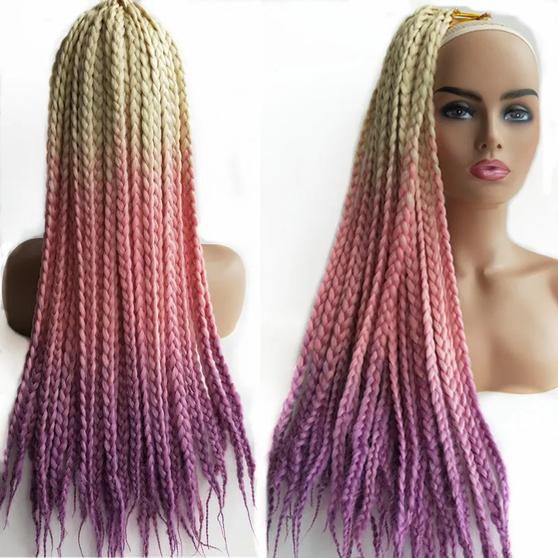 10 packs Pervado Hair Synthetic 3s Box Braids Hair Extensions 24"100g Pink Purple Green Orange Ombre Crochet Braiding Hair
10 packs Pervado Hair Synthetic 3s Box Braids Hair Extensions 24"100g Pink Purple Green Orange Ombre Crochet Braiding Hair