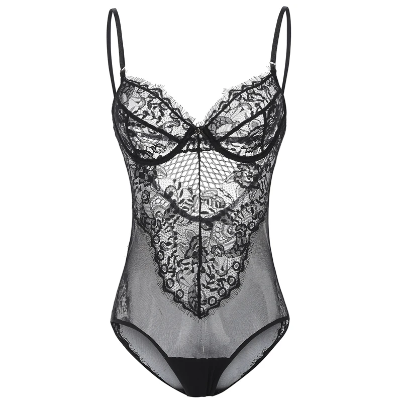 Women Lingerie Lace Bodysuit Hollowout porno erotic lingerie Femme eyelash lace decoration Underwired bottom closure
Women Lingerie Lace Bodysuit Hollowout porno erotic lingerie Femme eyelash lace decoration Underwired bottom closure
