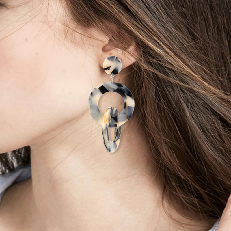Geometric Women Dangle Earrings Resin Drop Long Earring Acrylic Circle Fashion Jewelry Party Trendy Acetate Statement Big DBE062
Geometric Women Dangle Earrings Resin Drop Long Earring Acrylic Circle Fashion Jewelry Party Trendy Acetate Statement Big DBE062