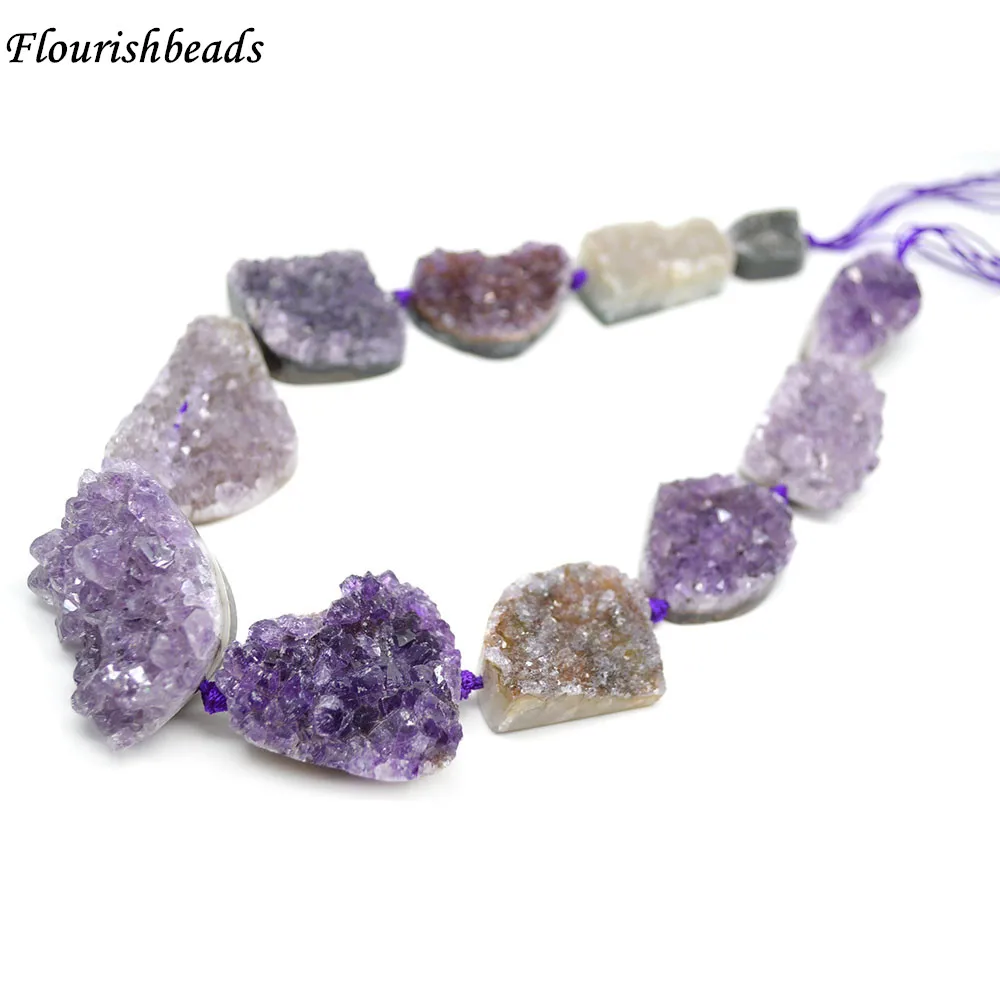 Natural Druzy Amethyst Quartz Irregular Big Size Freeform Stone Graduated Loose Beads Necklace Making Materials
Natural Druzy Amethyst Quartz Irregular Big Size Freeform Stone Graduated Loose Beads Necklace Making Materials