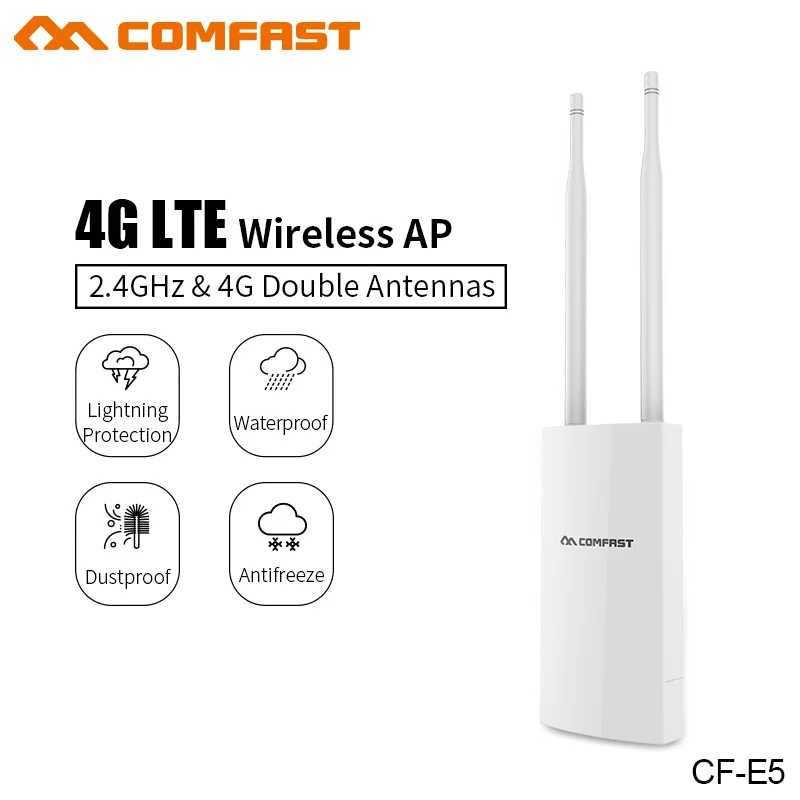 COMFAST E5 High Power Outdoor 2.4&4G Wireless AP Router Play&Plug WIFI Signal Support Power Supply 5dbi Antenna Network Adapter
COMFAST E5 High Power Outdoor 2.4&4G Wireless AP Router Play&Plug WIFI Signal Support Power Supply 5dbi Antenna Network Adapter