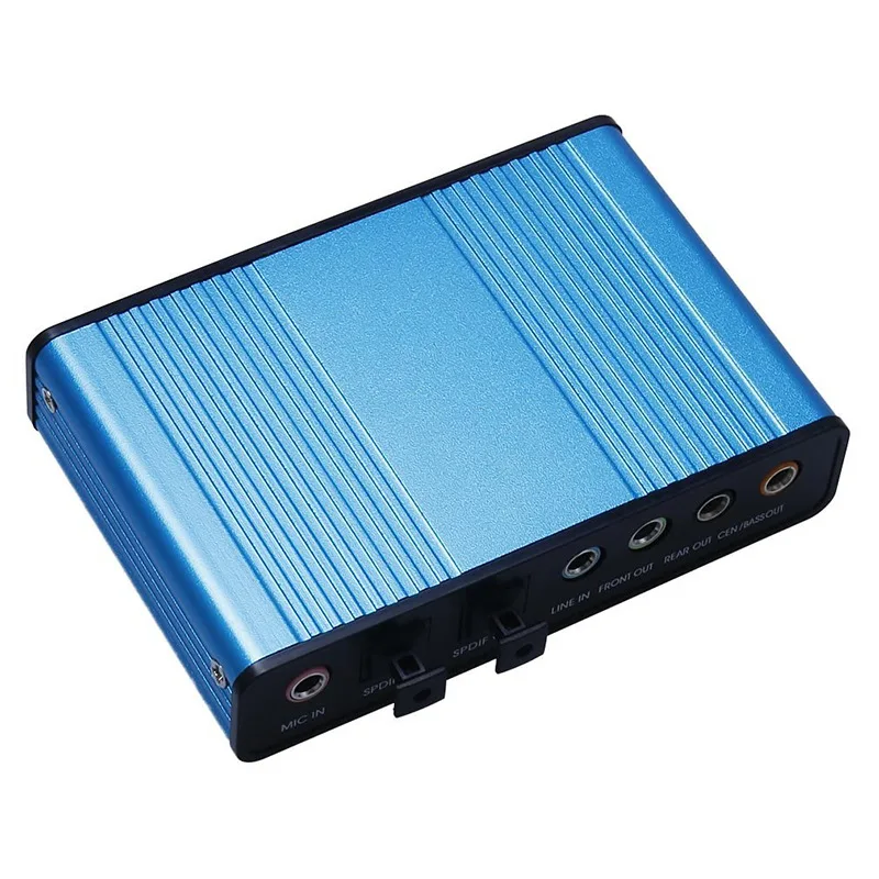 Blue 6 Channel External Sound Card 5.1 Surround Sound USB 2.0 External Optical Audio Sound Card Adapter for PC Laptop
Blue 6 Channel External Sound Card 5.1 Surround Sound USB 2.0 External Optical Audio Sound Card Adapter for PC Laptop