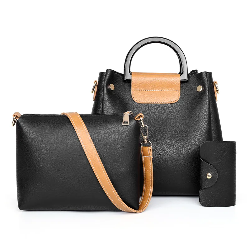 Женская сумка из искусственной кожи женская на плечо 3 комплекта известный бренд