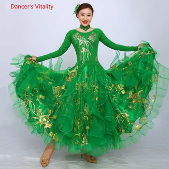 Professional Ballroom Dance Dress Senior Embroidery Sequins Big Swing Dresses Women Waltz Tango Dance Performance Costumes
Professional Ballroom Dance Dress Senior Embroidery Sequins Big Swing Dresses Women Waltz Tango Dance Performance Costumes