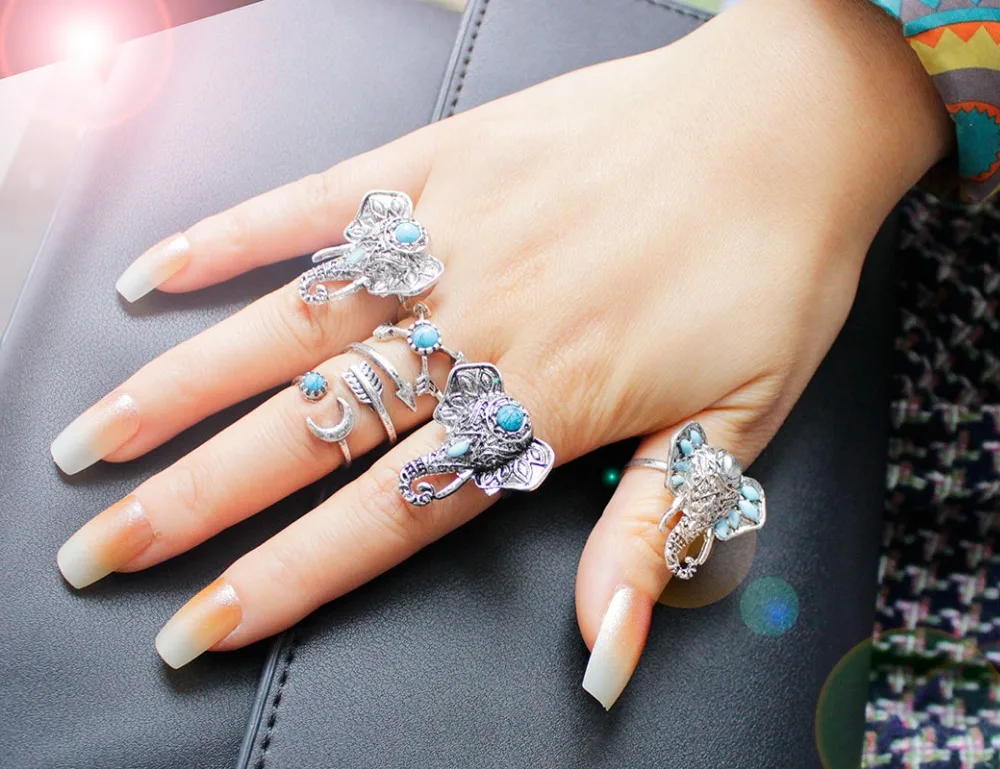 F&U Vintage & Antique Silver Color Zinc Alloy Elephant Pendant Shaped with Stone Ring Set
F&U Vintage & Antique Silver Color Zinc Alloy Elephant Pendant Shaped with Stone Ring Set