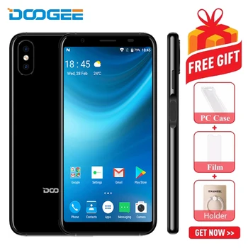 

DOOGEE X55 Android 7.1 5.5" 18:9 Full Screen MT6580 1GB RAM 16GB ROM Quad Core 8MP Dual back Cameras Side Fingerprint Smartphone
