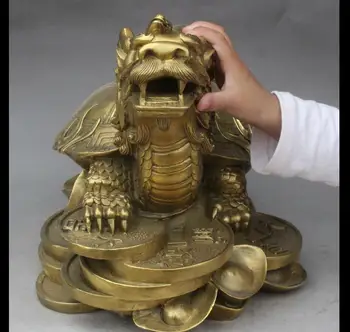 WBY 17854+++14 China FengShui Brass Wealth Yuanbao Money Dragon Turtle Tortoise Lucky Statue
WBY 17854+++14 China FengShui Brass Wealth Yuanbao Money Dragon Turtle Tortoise Lucky Statue