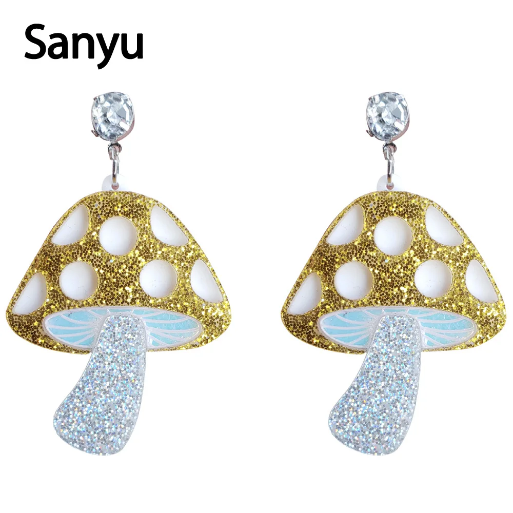 Silver Gold Glitter Powder Mushroom Shape Acrylic Drop Earrings Exaggerated Plant Fun Acrylic Dangle Earrings Mushroom Brincos
Silver Gold Glitter Powder Mushroom Shape Acrylic Drop Earrings Exaggerated Plant Fun Acrylic Dangle Earrings Mushroom Brincos