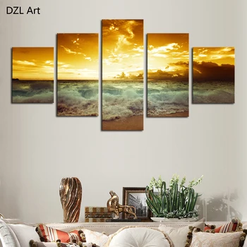 Unframed 5 Piece The Yellow Sea And setting sun Modern Home Wall Decor Canvas Picture Art HD Print Painting On Canvas Artworks
Unframed 5 Piece The Yellow Sea And setting sun Modern Home Wall Decor Canvas Picture Art HD Print Painting On Canvas Artworks