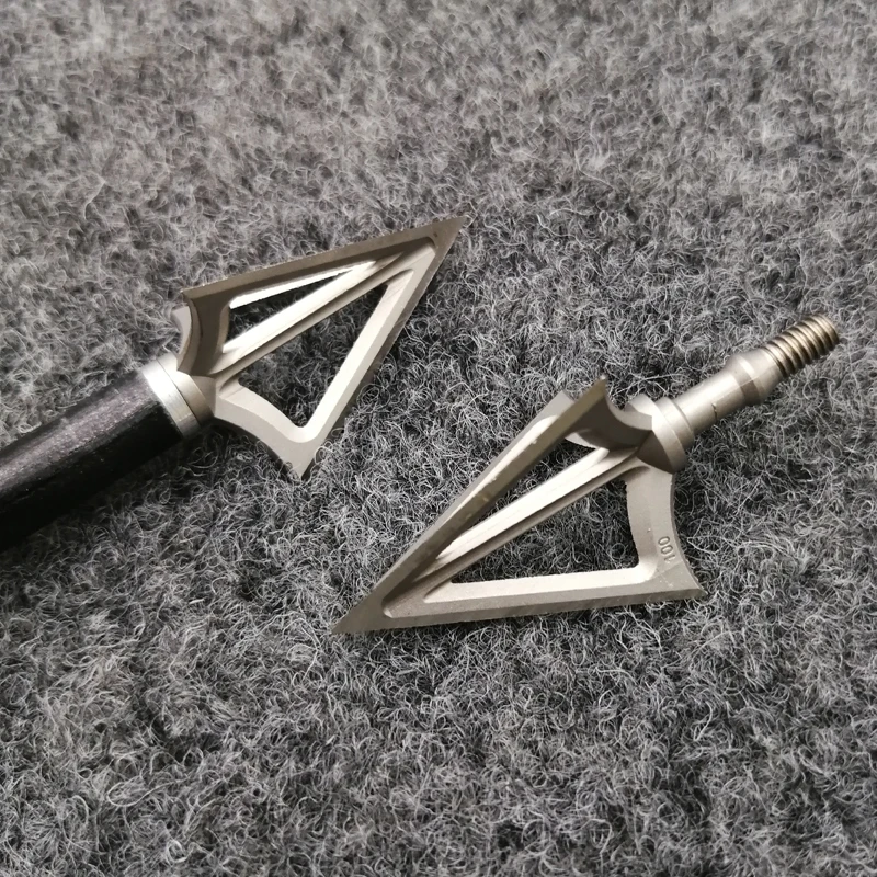 

100Grain Archery Fixed 3 Blades Broadhead Arrow Sharp Head Stainless Steel Screw Tip for Outdoor Practicing Shooting