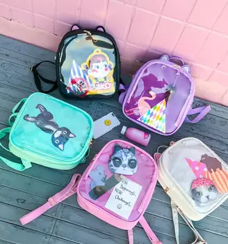 Lovely Cat Ear Leather Backpacks Candy Color Transparent Bag Children Shoulder Bags School Teenage Girls Travel Bagpack Itabag
Lovely Cat Ear Leather Backpacks Candy Color Transparent Bag Children Shoulder Bags School Teenage Girls Travel Bagpack Itabag