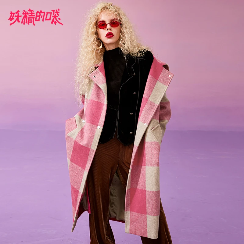 ELF SACK Winter New Woman Woolen Coat Turn-down Collar Long Full Plaid Women Jackets Wide-waisted Casual Femme Wool Blends Coat
ELF SACK Winter New Woman Woolen Coat Turn-down Collar Long Full Plaid Women Jackets Wide-waisted Casual Femme Wool Blends Coat