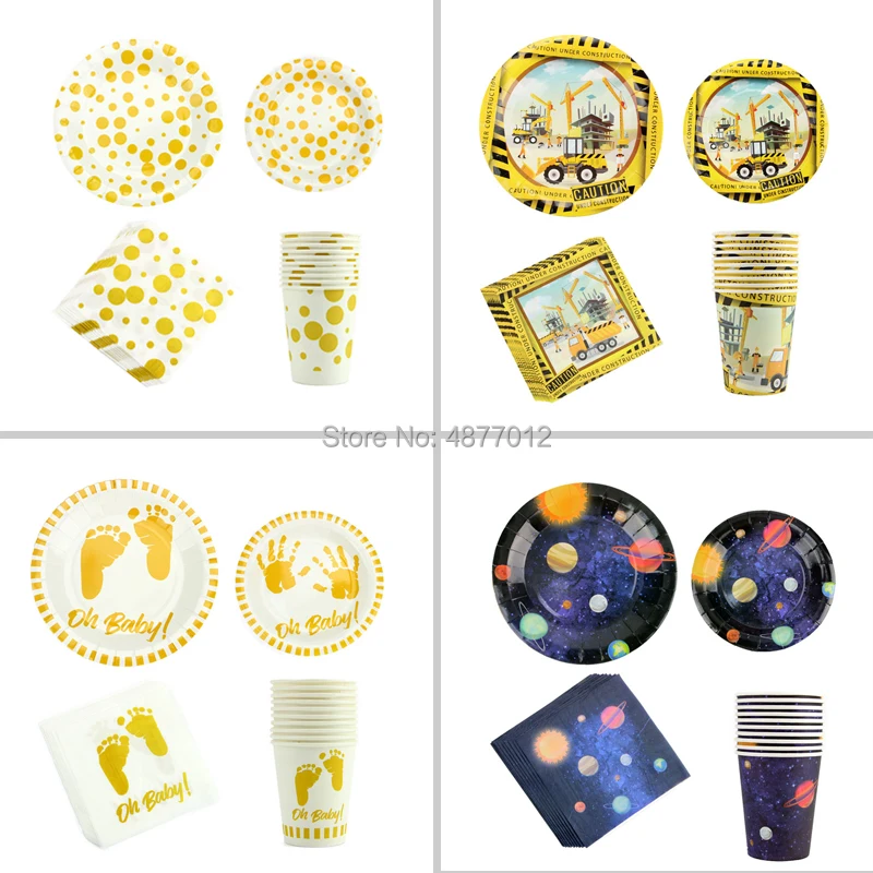 Construction Golden dots Outer Space themed party supplies, Disposable Baby shower Themed party decorations for 10 Guests
Construction Golden dots Outer Space themed party supplies, Disposable Baby shower Themed party decorations for 10 Guests