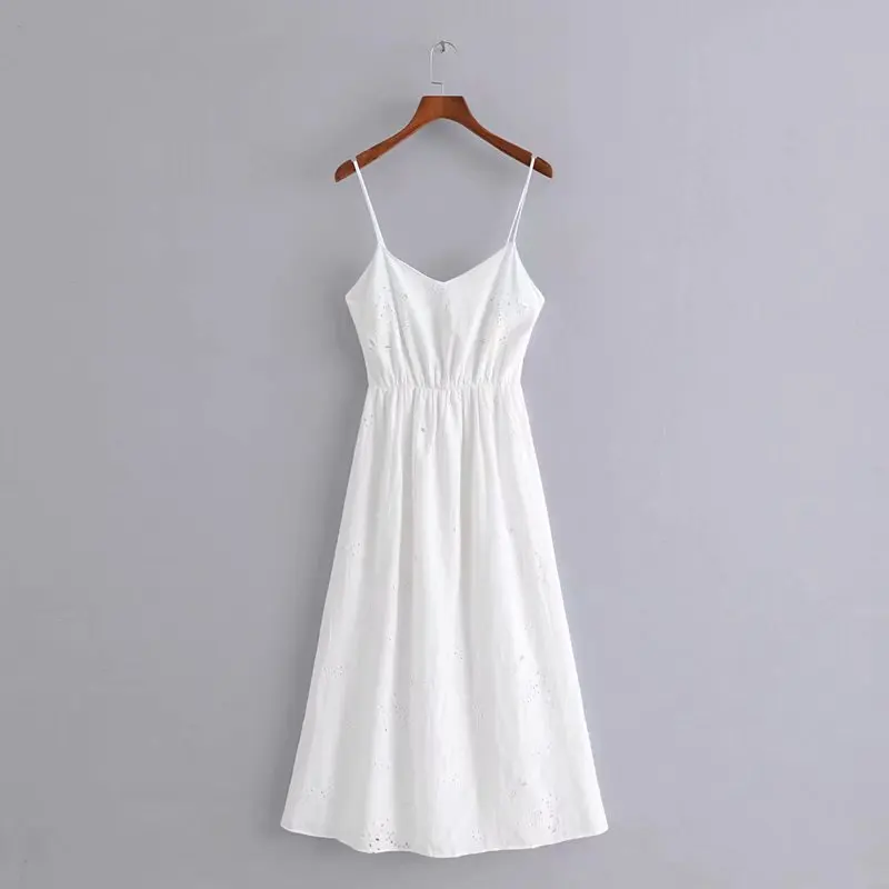 Sexy Backless Lace-Up Spaghetti Strap Dress Chic Embroidery Hollow Out Strapless Dress for Women 2019 Za New Fashion
Sexy Backless Lace-Up Spaghetti Strap Dress Chic Embroidery Hollow Out Strapless Dress for Women 2019 Za New Fashion
