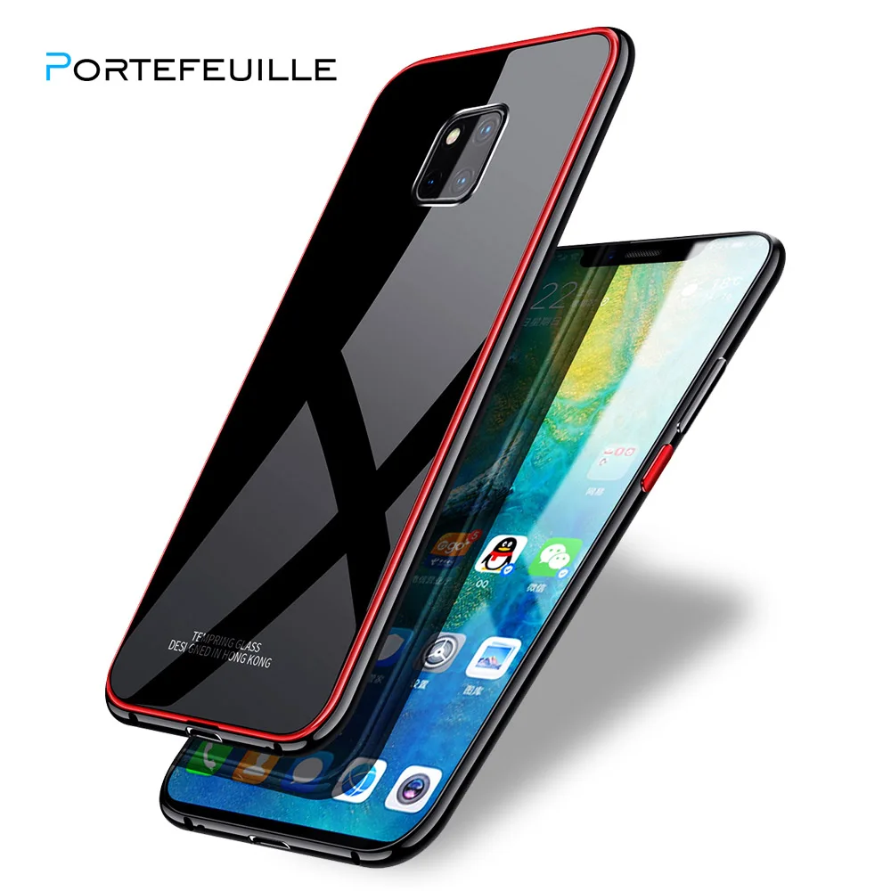 PORTEFEUILLE transparent back tempered glass Screen Protector Sticker cover for Huawei Mate 20 Pro luxury metal aluminum bumper
PORTEFEUILLE transparent back tempered glass Screen Protector Sticker cover for Huawei Mate 20 Pro luxury metal aluminum bumper