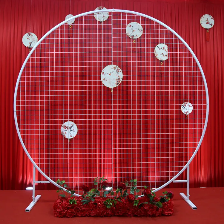 Wedding Arch Frame Stand Round Grid Arch Party Wedding Background