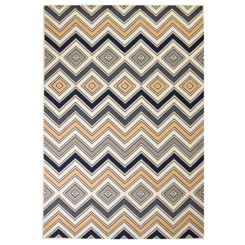 

EHOMEBUY 2019 Carpet New Modern Rug Zigzag Design 80x150 cm Brown/Black/Blue Simple Non-slip Mats European and America Style