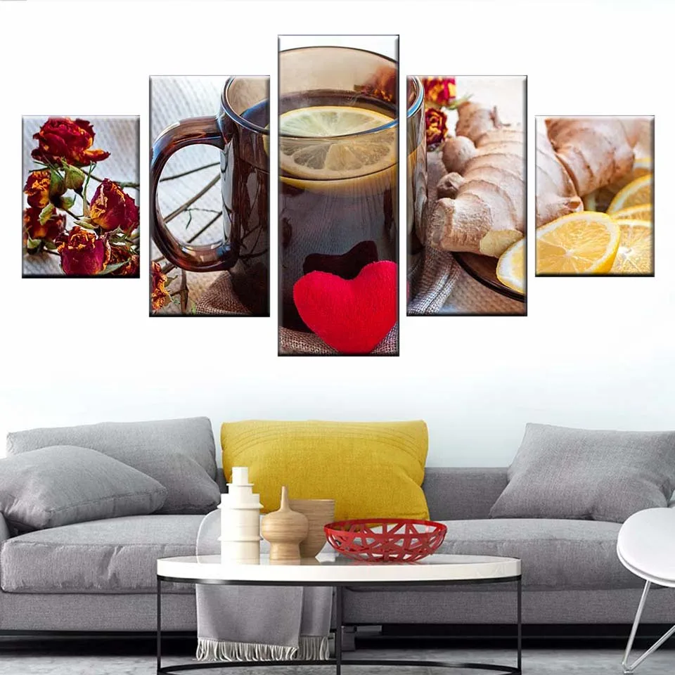 5 pieces fruit ginger lemon tea poster HD print canvas painting for kitchen wall art picture family restaurant decorative frame
5 pieces fruit ginger lemon tea poster HD print canvas painting for kitchen wall art picture family restaurant decorative frame