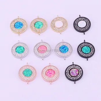 10Pcs Fashion CZ Micro Pave Cubic Zirconia Man-made Opal Round Connector beads for Jewelry Making
10Pcs Fashion CZ Micro Pave Cubic Zirconia Man-made Opal Round Connector beads for Jewelry Making