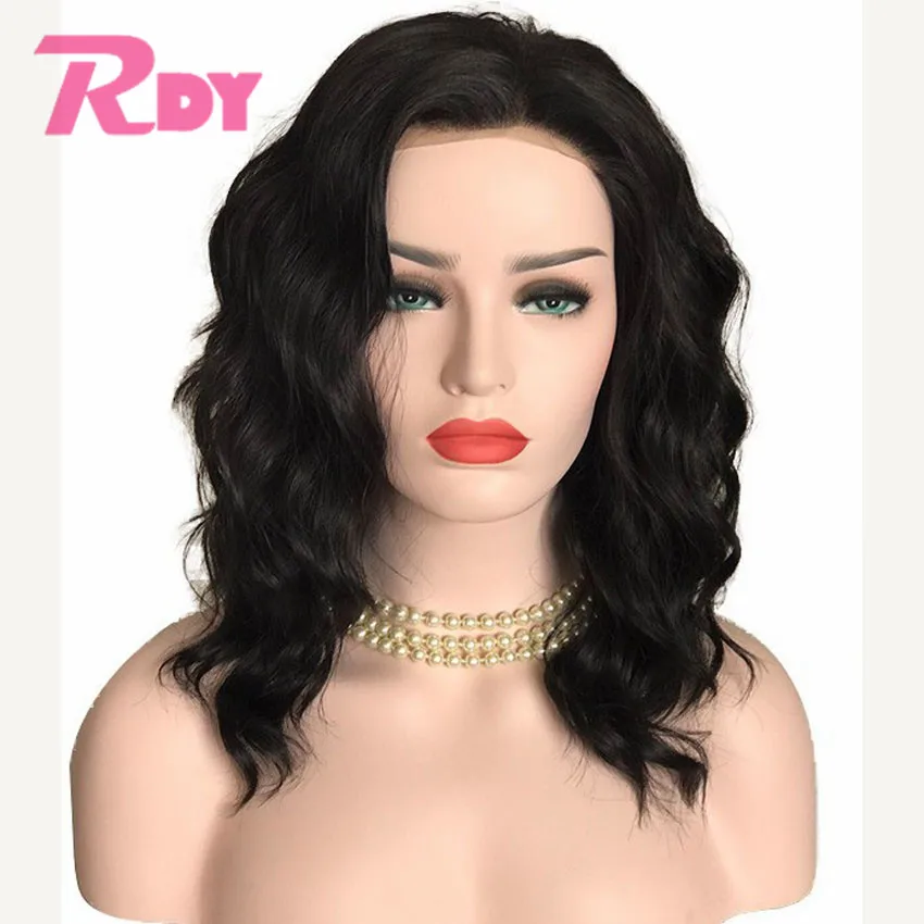 RONGDUOYI Short Bob Wavy Black Synthetic Lace Front Wig with Side Part 150%Density Wig Heat Resistant Fiber Short Wigs for Women
RONGDUOYI Short Bob Wavy Black Synthetic Lace Front Wig with Side Part 150%Density Wig Heat Resistant Fiber Short Wigs for Women