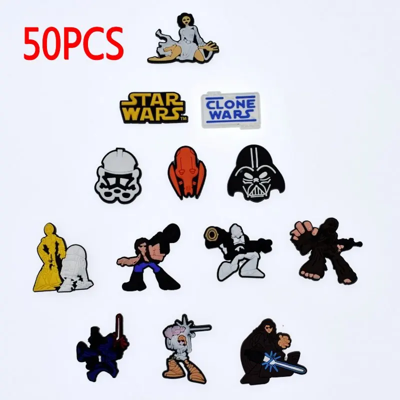 Wholesale 50pcs/lot Star War Anime Robot slicone Flat back PVC DIY Gadgets for Shoe Charms jewelry children gifts
Wholesale 50pcs/lot Star War Anime Robot slicone Flat back PVC DIY Gadgets for Shoe Charms jewelry children gifts