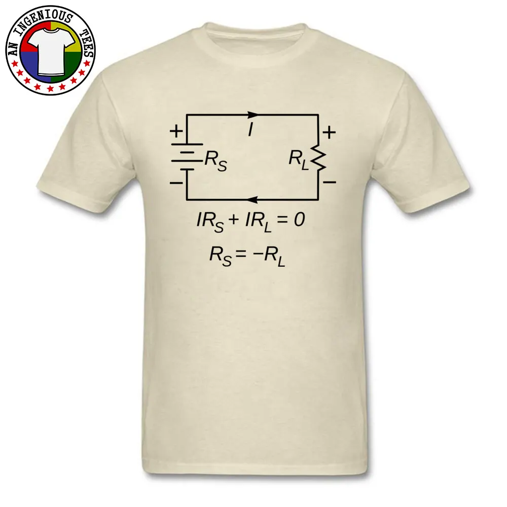 Battery and resistor circuit Short Sleeve Tops Shirts Summer/Autumn O-Neck 100% Cotton Men T Shirt Leisure Clothing Shirt Discount Battery and resistor circuit beige