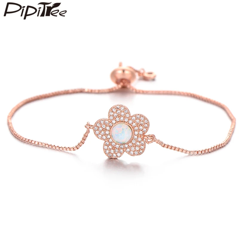 Pipitree Beautiful White Fire Opal Flower Bracelet Femme Shiny Cubic Zirconia Slider Chain Charm Bracelets for Women Jewelry
Pipitree Beautiful White Fire Opal Flower Bracelet Femme Shiny Cubic Zirconia Slider Chain Charm Bracelets for Women Jewelry