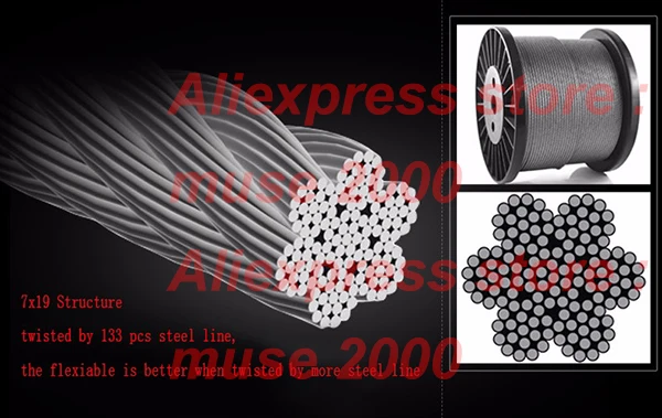 0.8 1.5 2 2.5 3 4 5 6 8mm dia 304 stainless steel stranded wire 7x19 line twist line rope Fishing wire rope home photo frame DIY
0.8 1.5 2 2.5 3 4 5 6 8mm dia 304 stainless steel stranded wire 7x19 line twist line rope Fishing wire rope home photo frame DIY