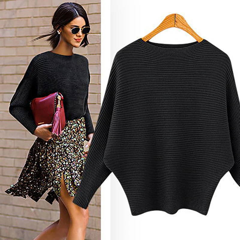Autumn Women Winter Batwing Sweater Female Bat Oversized Sweater Oversize Slash Neck Knitted Sweaters Ladies
Autumn Women Winter Batwing Sweater Female Bat Oversized Sweater Oversize Slash Neck Knitted Sweaters Ladies