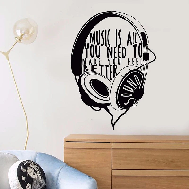 Wall Decal Vinyl Headphones Musical Quote Wall Sticker Music Gift for Teen Removable Vinyl Music Design Wall Art Mural B140
Wall Decal Vinyl Headphones Musical Quote Wall Sticker Music Gift for Teen Removable Vinyl Music Design Wall Art Mural B140