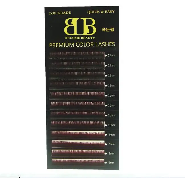 two Tone eyelash black-brown red color 0.15mm C curl for eyelash extensions mix length one tray
two Tone eyelash black-brown red color 0.15mm C curl for eyelash extensions mix length one tray