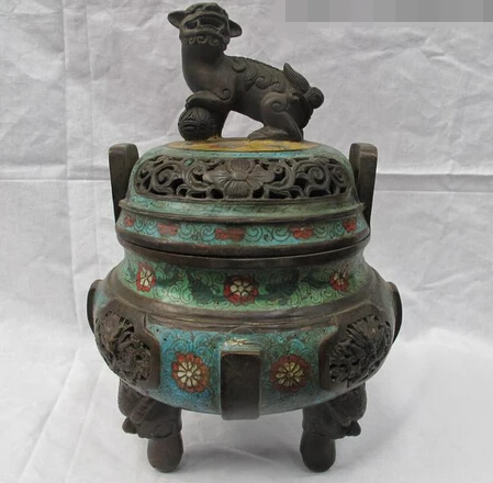 bi002702 Chinese Royal Pure Bronze cloisonne Foo Dog Lion Four-Dragon Incense burner
bi002702 Chinese Royal Pure Bronze cloisonne Foo Dog Lion Four-Dragon Incense burner